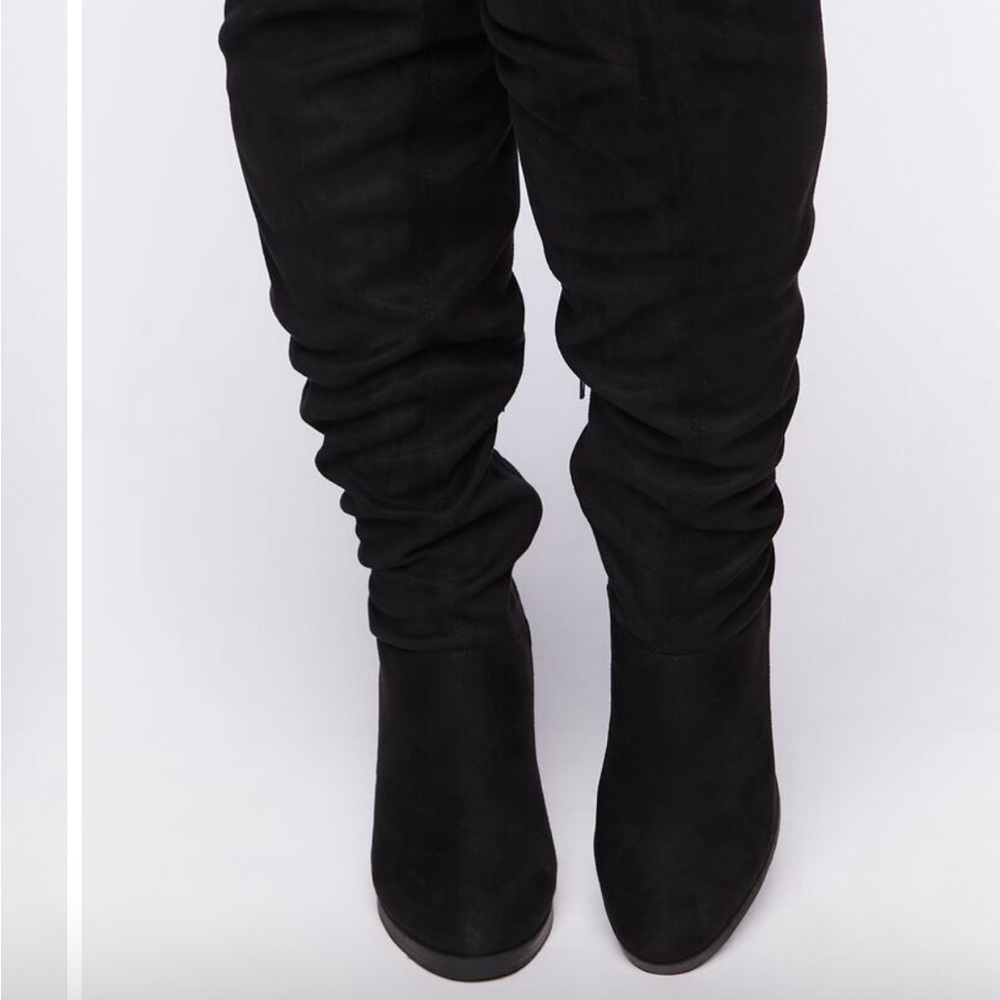 Faux suede knee high boots -wide calf